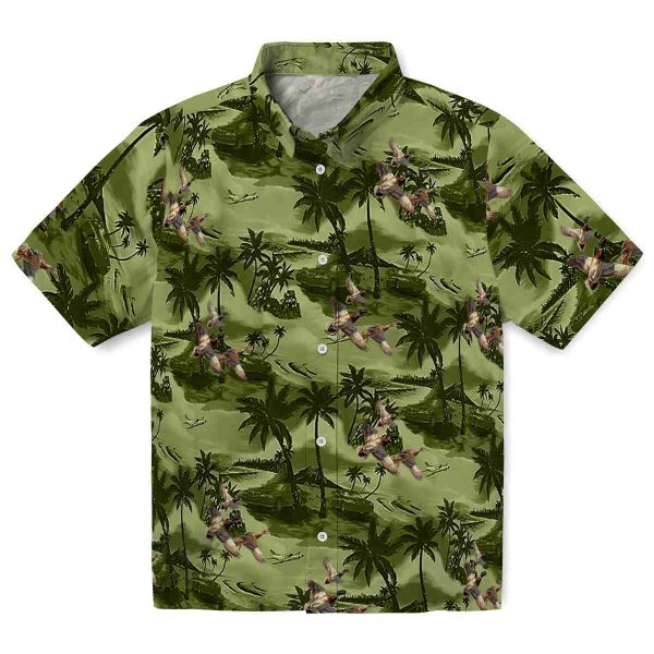 Duck Coastal Palms Hawaiian Shirt Best selling