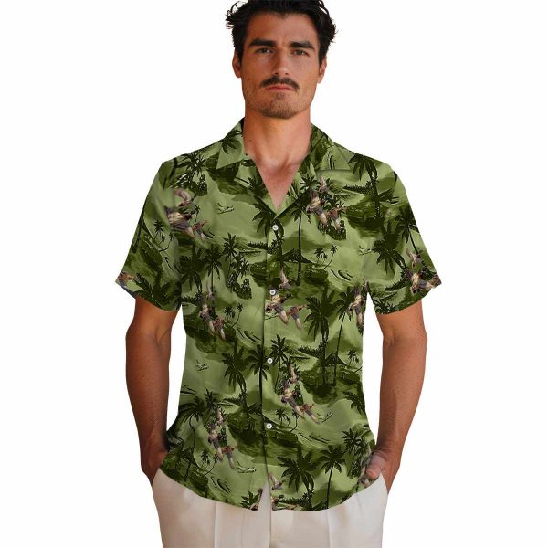 Duck Coastal Palms Hawaiian Shirt High quality