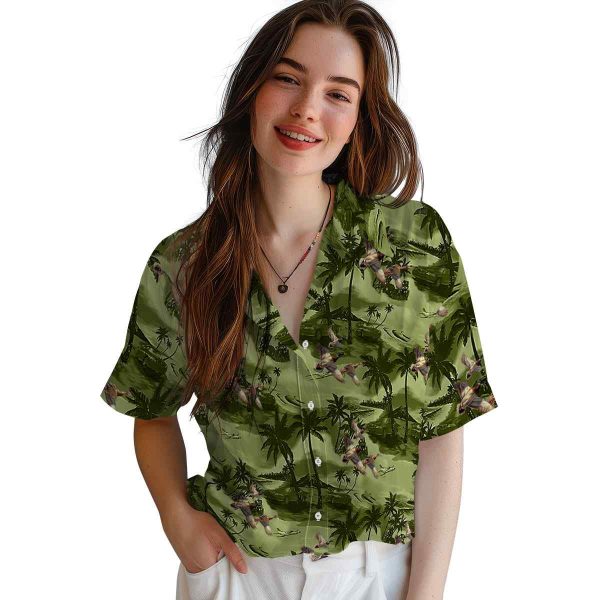 Duck Coastal Palms Hawaiian Shirt Trendy