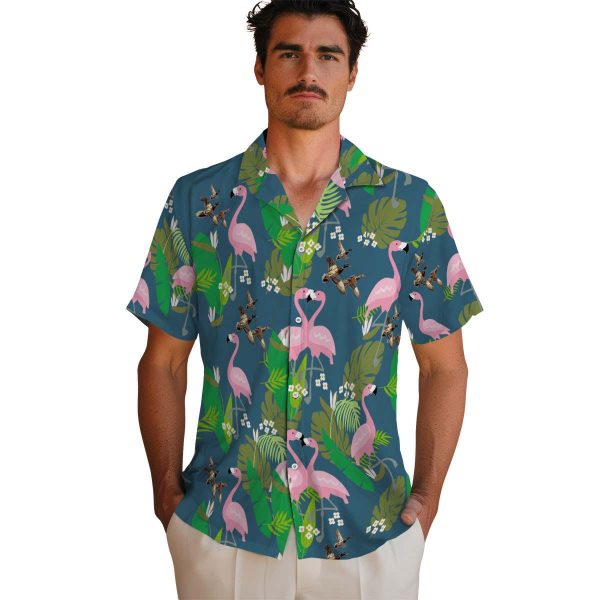 Duck Flamingo Foliage Hawaiian Shirt High quality