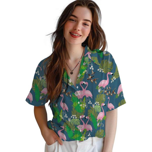 Duck Flamingo Foliage Hawaiian Shirt Trendy