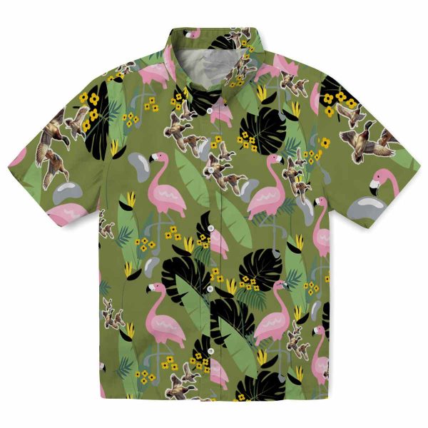 Duck Flamingo Leaves Hawaiian Shirt Best selling