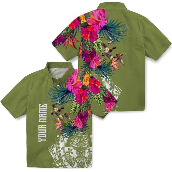 Duck Floral Polynesian Hawaiian Shirt Latest Model