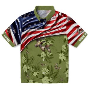 Duck US Flag Hibiscus Hawaiian Shirt Best selling