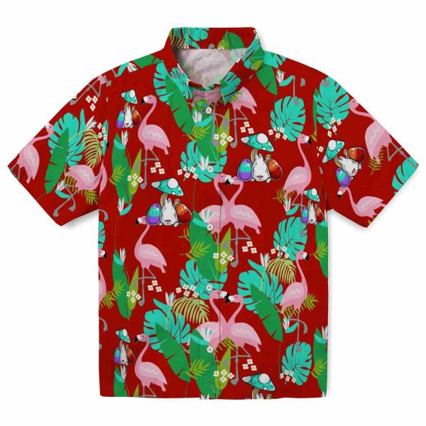 Easter Flamingo Foliage Hawaiian Shirt Best selling