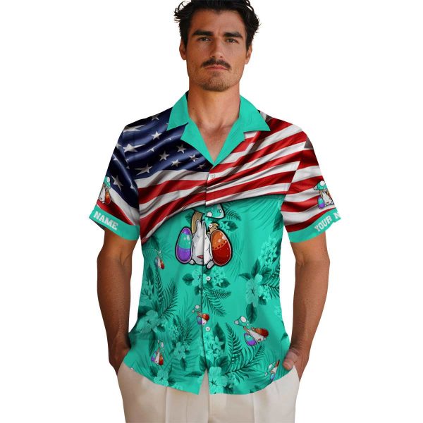 Easter US Flag Hibiscus Hawaiian Shirt High quality