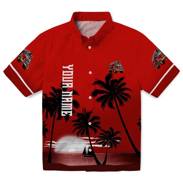 Fire Truck Beach Sunset Hawaiian Shirt Best selling