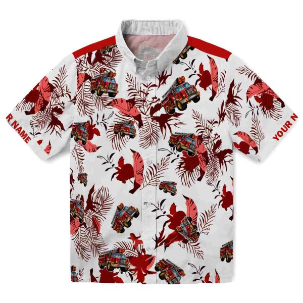 Fire Truck Botanical Theme Hawaiian Shirt Best selling