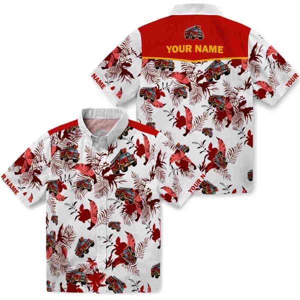 Fire Truck Botanical Theme Hawaiian Shirt Latest Model