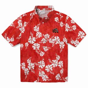 Fire Truck Hibiscus Clusters Hawaiian Shirt Best selling