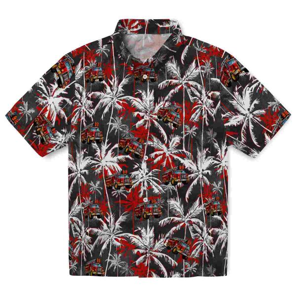 Fire Truck Palm Pattern Hawaiian Shirt Best selling