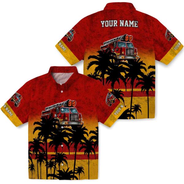 Fire Truck Sunset Pattern Hawaiian Shirt Latest Model