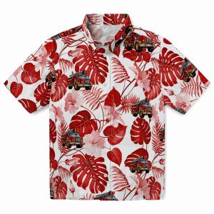 Fire Truck Tropical Plants Hawaiian Shirt Best selling