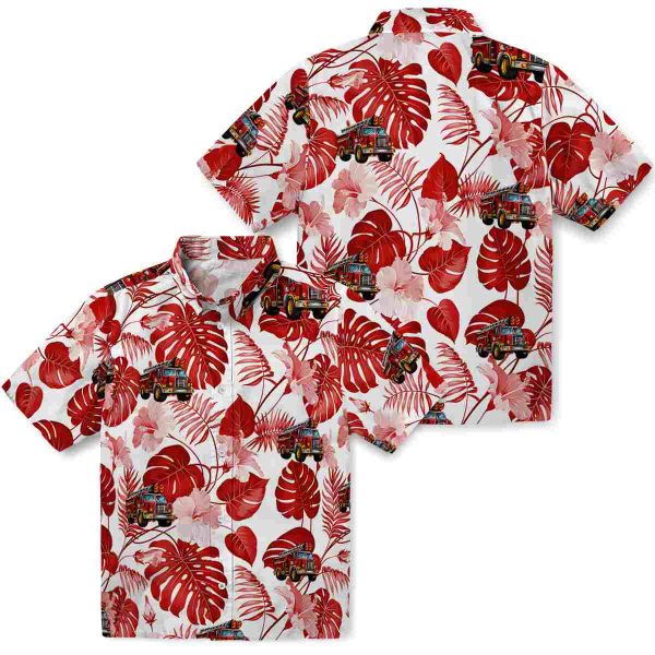 Fire Truck Tropical Plants Hawaiian Shirt Latest Model