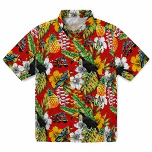 Fire Truck Tropical Toucan Hawaiian Shirt Best selling