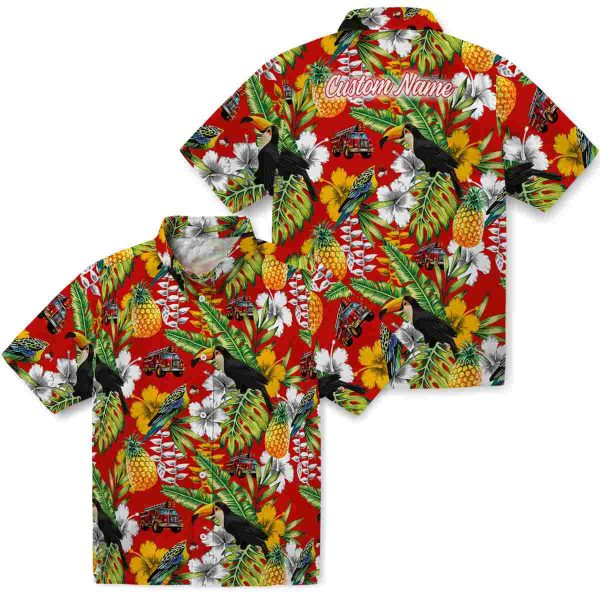 Fire Truck Tropical Toucan Hawaiian Shirt Latest Model