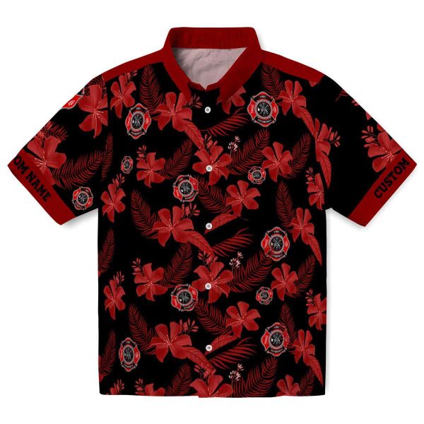 Firefighter Botanical Print Hawaiian Shirt Best selling