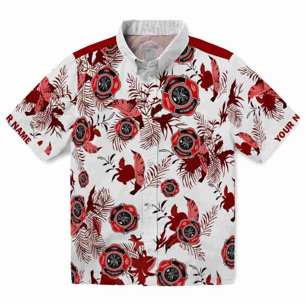 Firefighter Botanical Theme Hawaiian Shirt Best selling