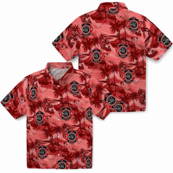 Firefighter Coastal Palms Hawaiian Shirt Latest Model