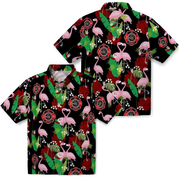 Firefighter Flamingo Foliage Hawaiian Shirt Latest Model