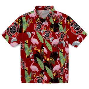 Firefighter Flamingo Leaves Hawaiian Shirt Best selling