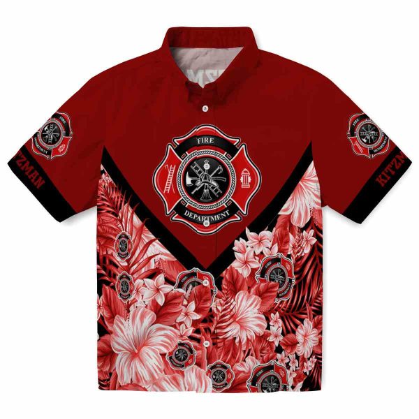 Firefighter Floral Chevron Hawaiian Shirt Best selling