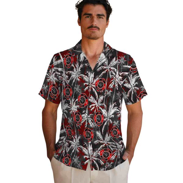 Firefighter Palm Pattern Hawaiian Shirt High quality