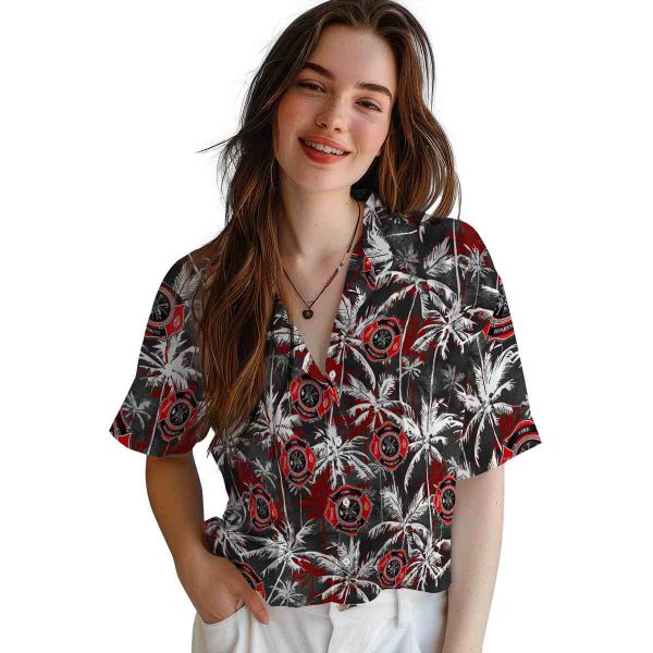 Firefighter Palm Pattern Hawaiian Shirt Trendy