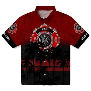 Firefighter Sunset Pattern Hawaiian Shirt Best selling