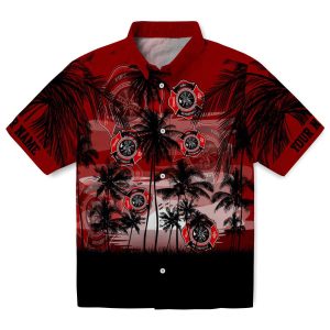 Firefighter Sunset Scene Hawaiian Shirt Best selling