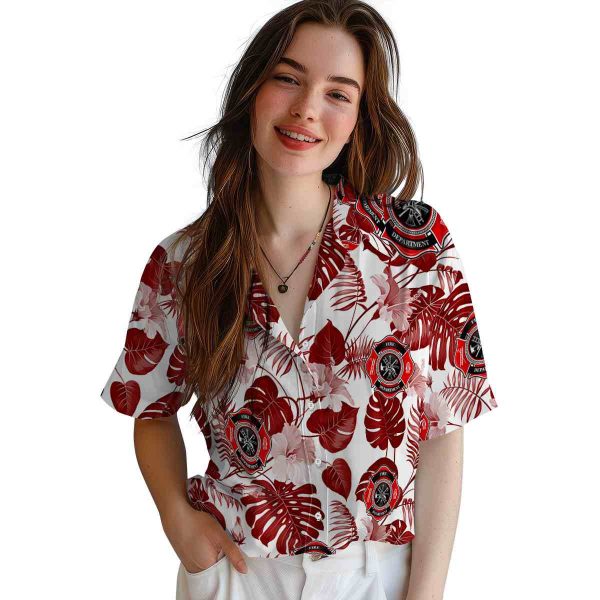 Firefighter Tropical Plants Hawaiian Shirt Trendy