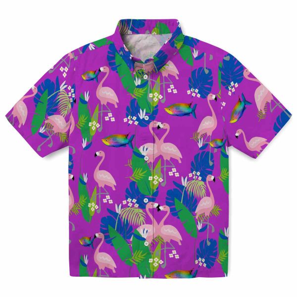 Fish Flamingo Foliage Hawaiian Shirt Best selling