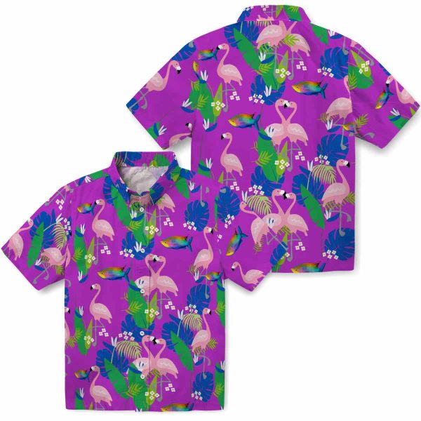 Fish Flamingo Foliage Hawaiian Shirt Latest Model