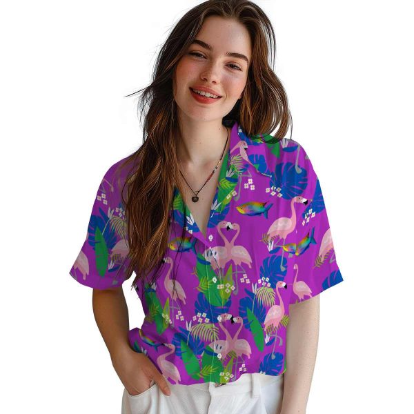 Fish Flamingo Foliage Hawaiian Shirt Trendy