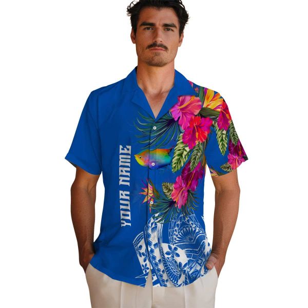 Fish Floral Polynesian Hawaiian Shirt High quality