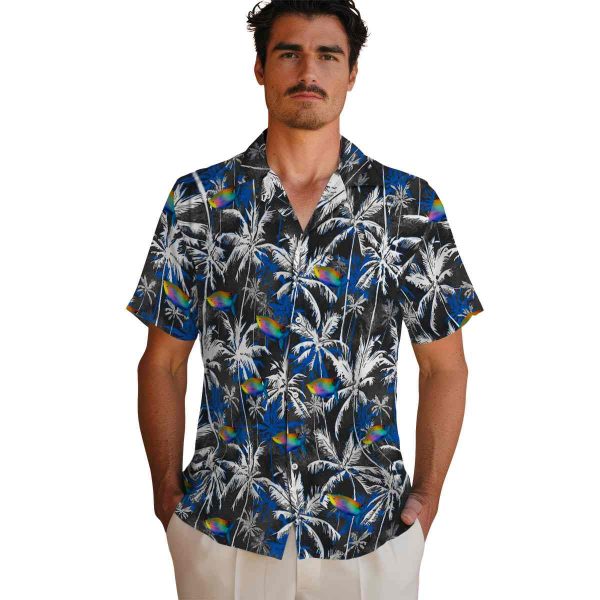 Fish Palm Pattern Hawaiian Shirt High quality