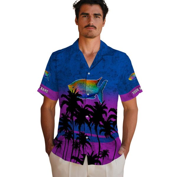 Fish Sunset Pattern Hawaiian Shirt High quality