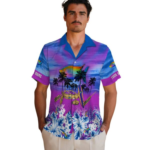 Fish Tropical Canoe Hawaiian Shirt High quality