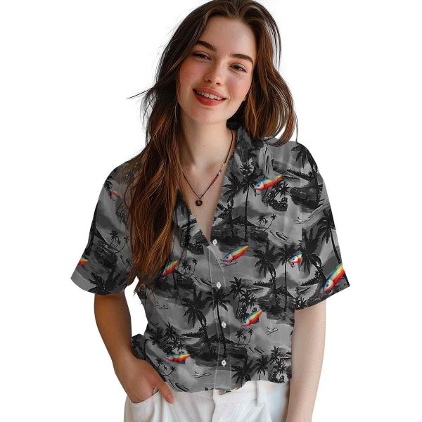 Fishing Coastal Palms Hawaiian Shirt Trendy