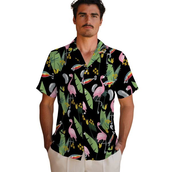 Fishing Flamingo Leaves Hawaiian Shirt High quality