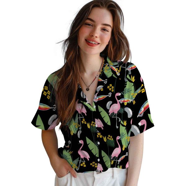 Fishing Flamingo Leaves Hawaiian Shirt Trendy