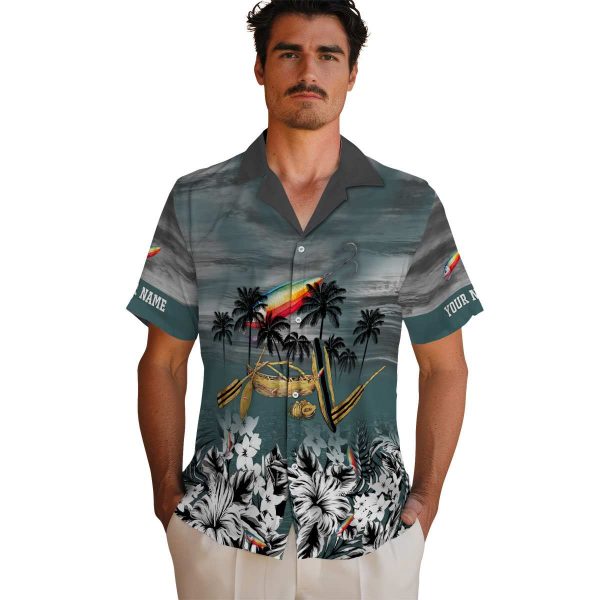 Fishing Tropical Canoe Hawaiian Shirt High quality