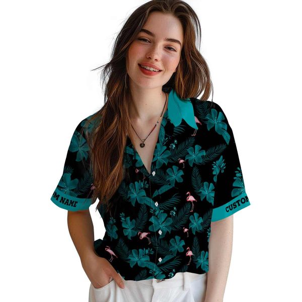 Flamingo Botanical Print Hawaiian Shirt Trendy