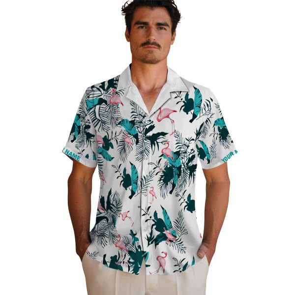 Flamingo Botanical Theme Hawaiian Shirt High quality