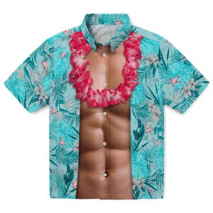 Flamingo Chest Illusion Hawaiian Shirt Best selling