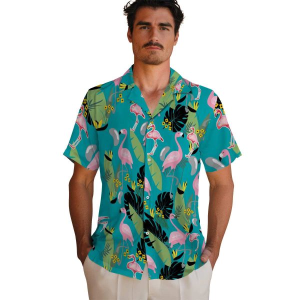 Flamingo Flamingo Leaves Hawaiian Shirt High quality
