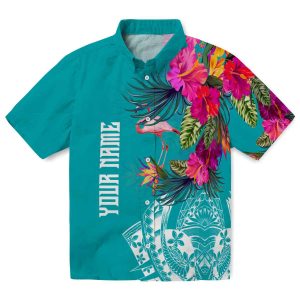 Flamingo Floral Polynesian Hawaiian Shirt Best selling