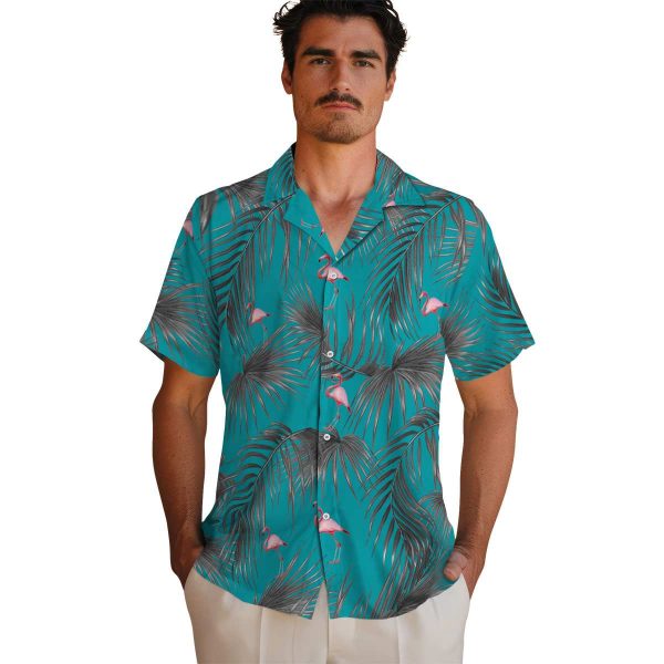 Flamingo Leafy Palms Hawaiian Shirt High quality