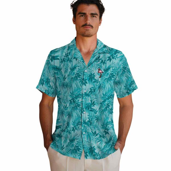 Flamingo Leafy Pattern Hawaiian Shirt High quality