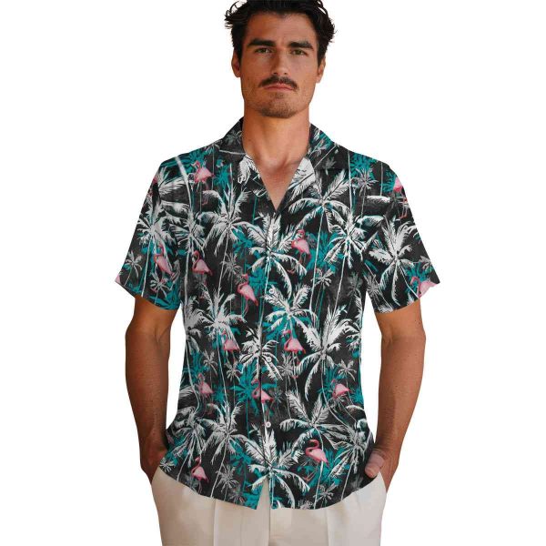 Flamingo Palm Pattern Hawaiian Shirt High quality